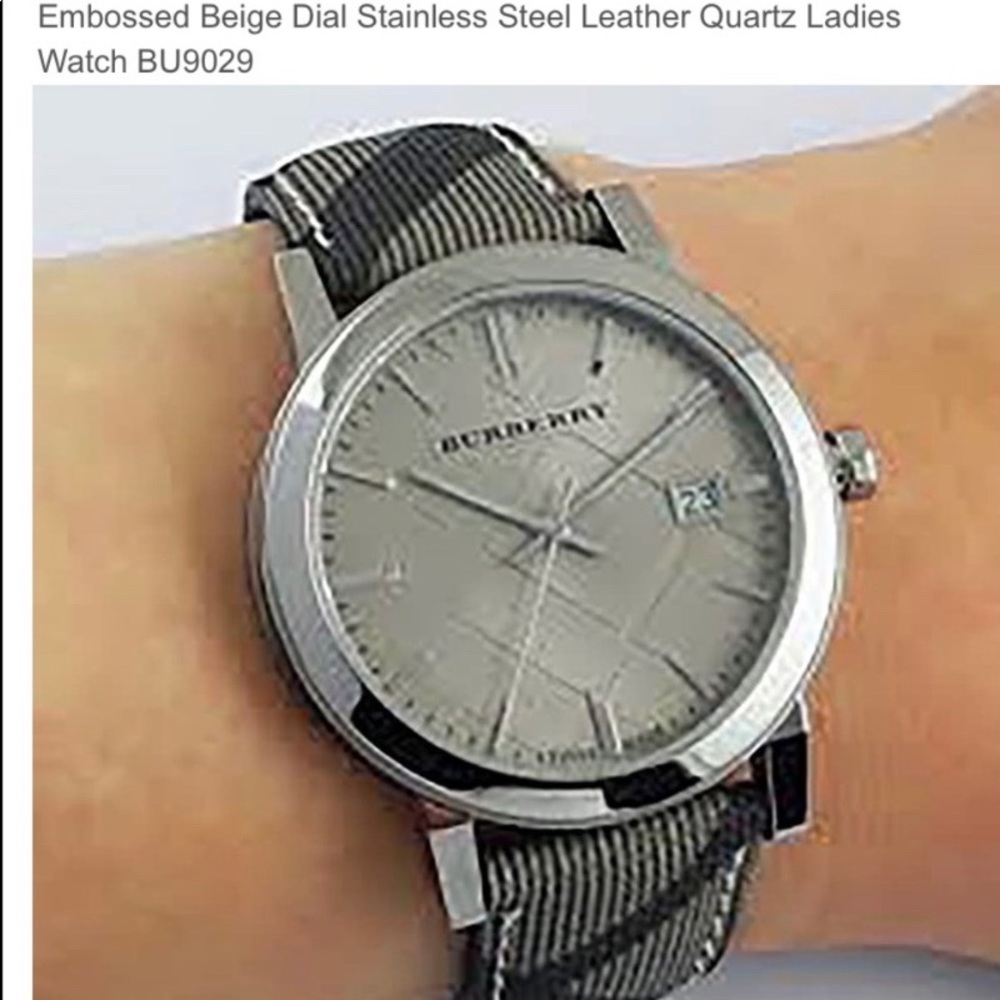 Embossed Beige Dial Stainless Steel Watch BU902 - Picture 8 of 10